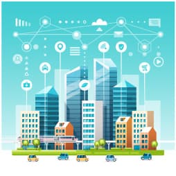 Buildings of all types and sizes